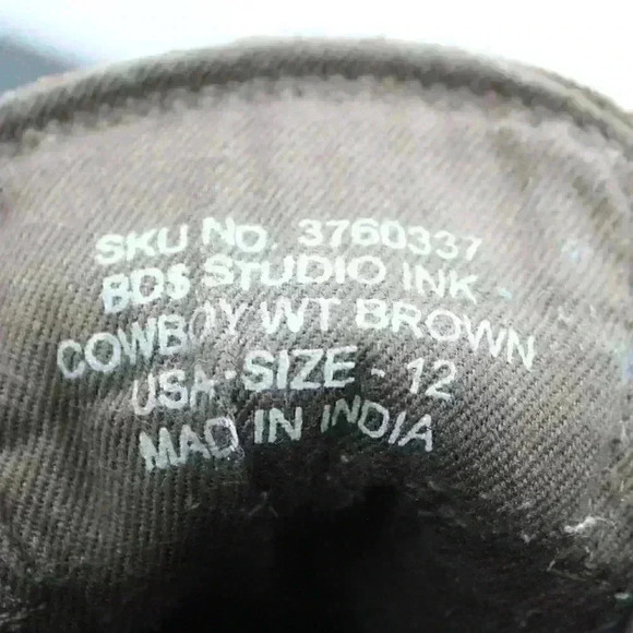 BDS Studio Ink Men's Brown Leather Wingtip Boots - Picture 9 of 10